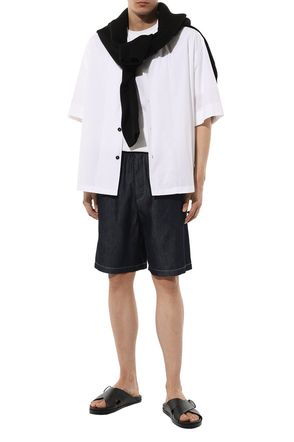 Шлепанцы из натуральной кожи|Основной цвет:Черный Мужской Doucal's Шлепанцы из натуральной кожи (цвет ), артикул DU3180NECKPF704NN00 | Фото 4