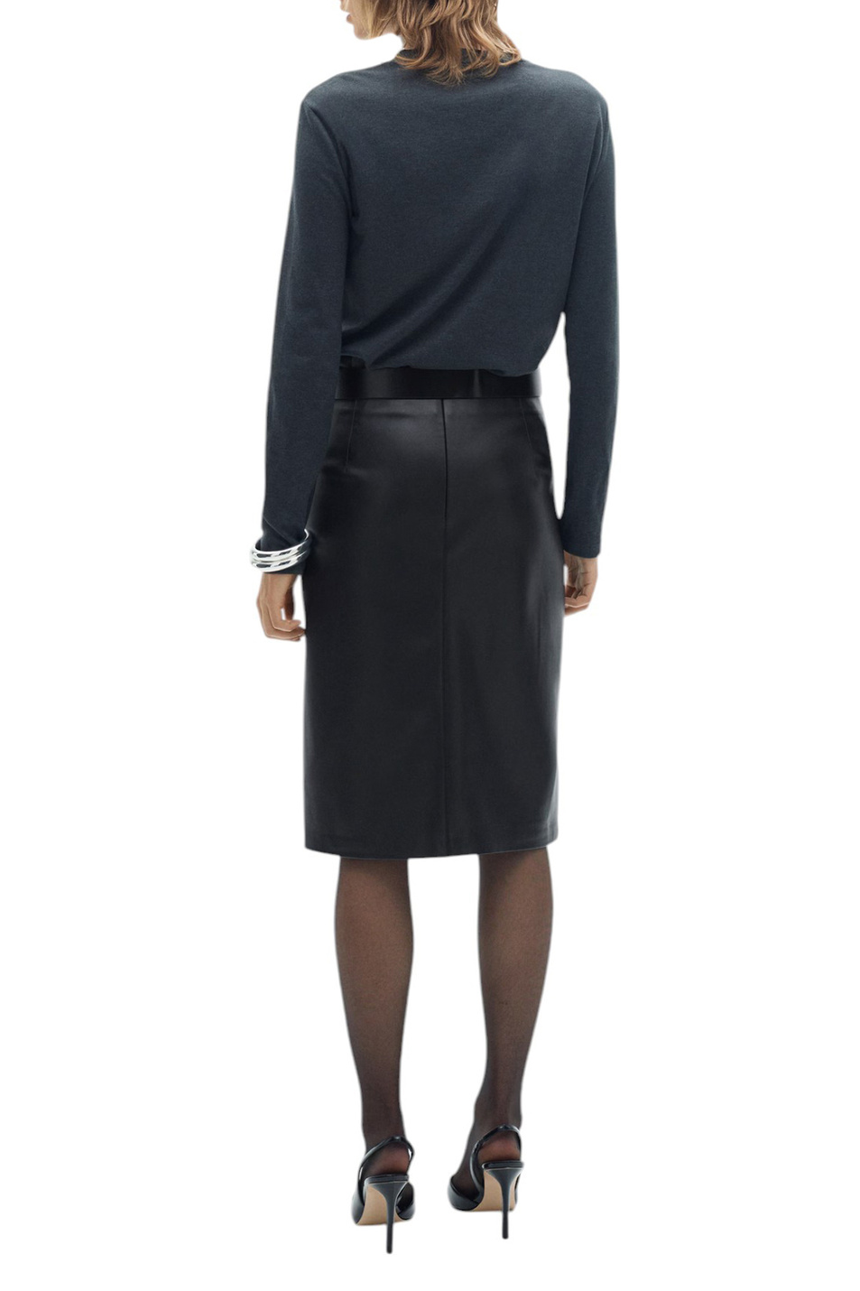 Женский Mango Юбка-карандаш PENCIL из искусственной кожи (цвет ), артикул 87080433 | Фото 4