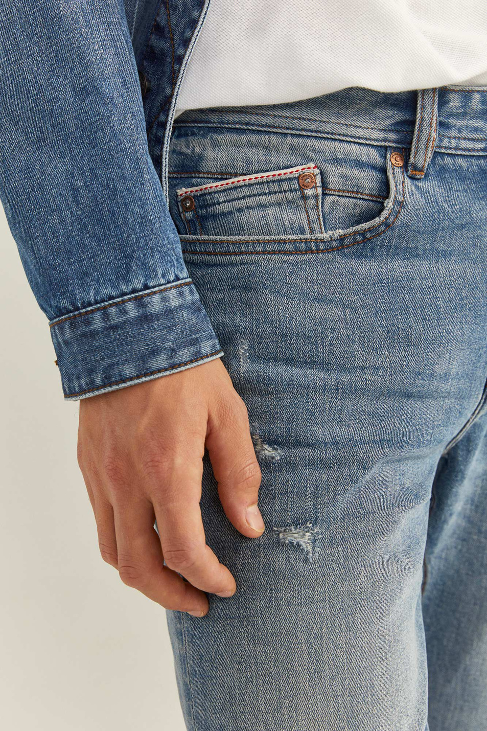 Springfield Мужские рваные джинсы (цвет ), артикул 1759833 | Фото 5
