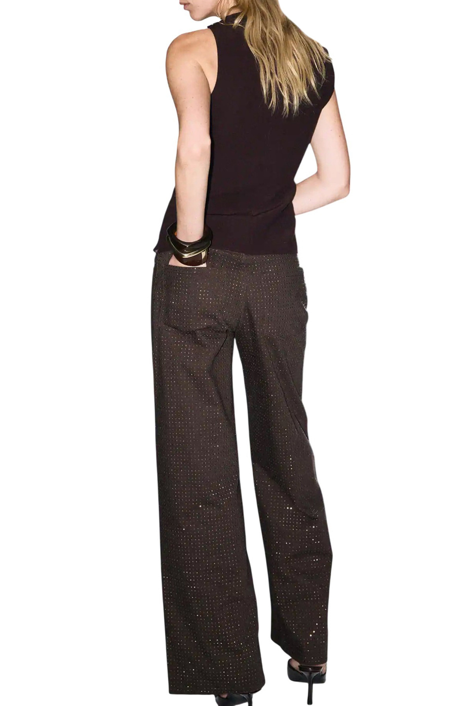 Блузка JOIA с металлической деталью|Основной цвет:Коричневый Женский Mango Блузка JOIA с металлической деталью (цвет ), артикул 17059114 | Фото 3