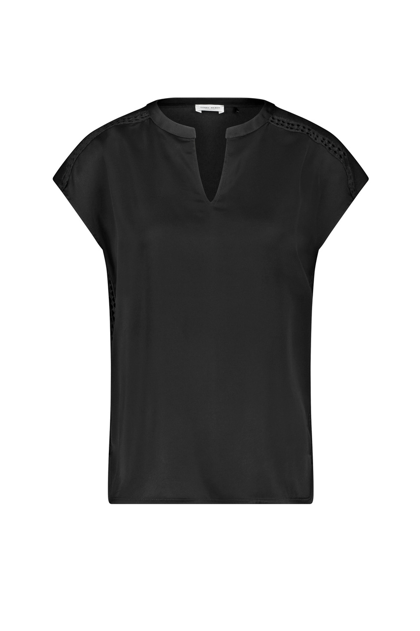 Блузка с вышивкой|Основной цвет:Черный|Артикул:370285-35070 | Фото 1
