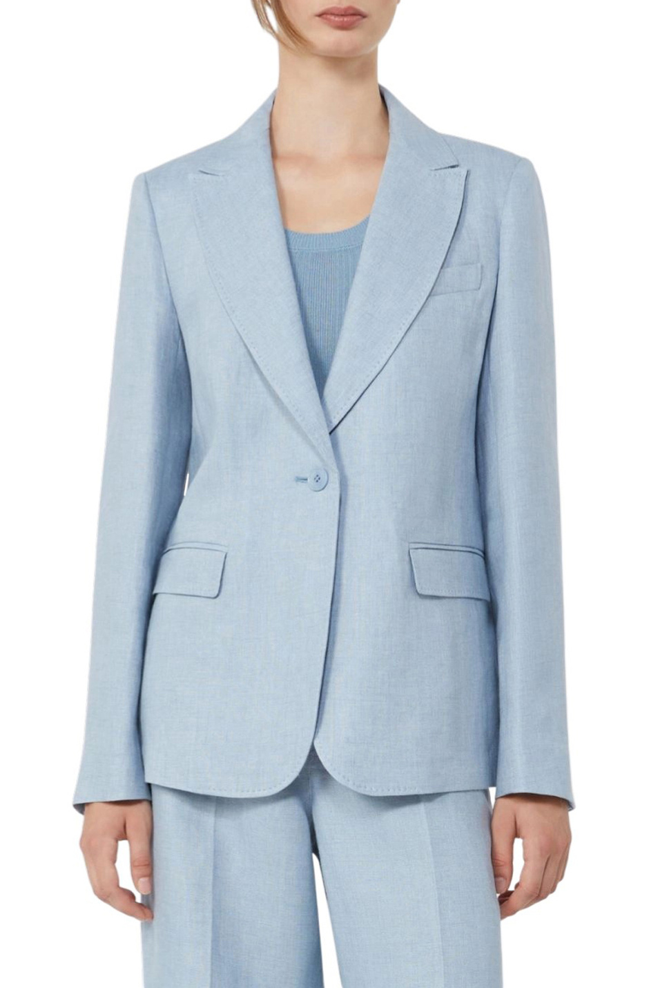 Пиджак NALUT из льна|Основной цвет:Голубой Женский Weekend Max Mara Пиджак NALUT из льна (цвет ), артикул 2615041072 | Фото 3