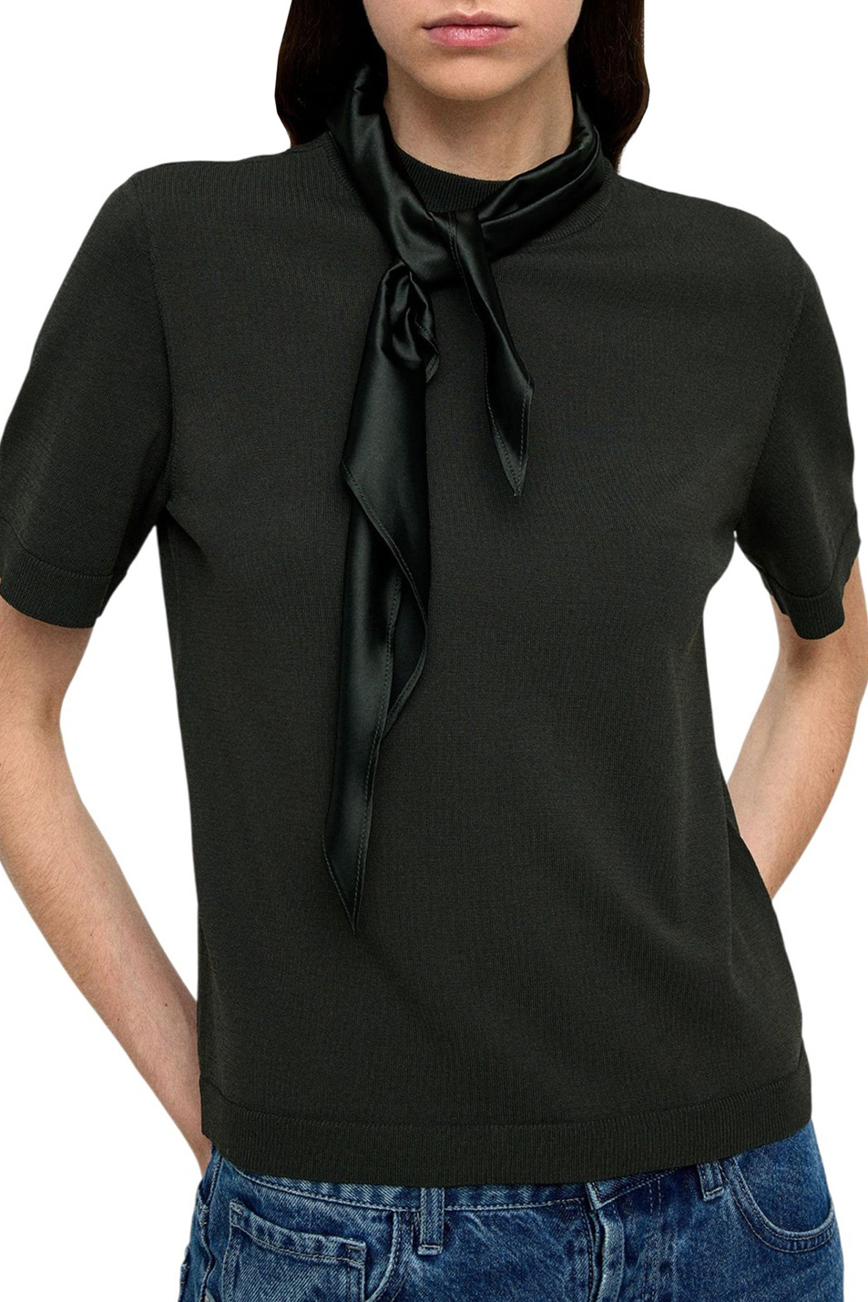 Джемпер с шарфом|Основной цвет:Хаки Женский Parfois Джемпер с шарфом (цвет ), артикул 240317 | Фото 3