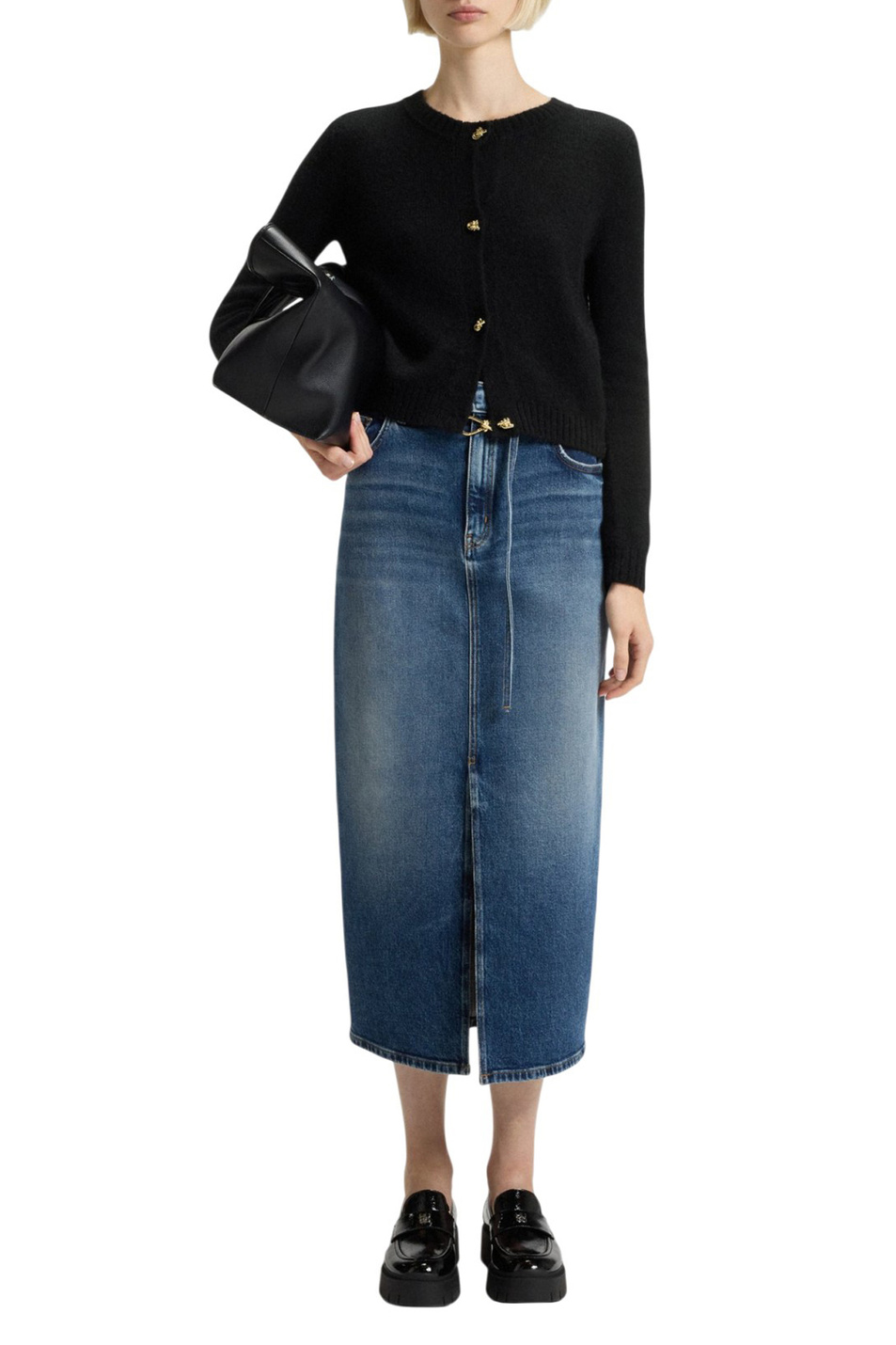 Кардиган Sira из смесовой пряжи альпаки|Основной цвет:Черный Женский HUGO Кардиган Sira из смесовой пряжи альпаки (цвет ), артикул 50548248 | Фото 2