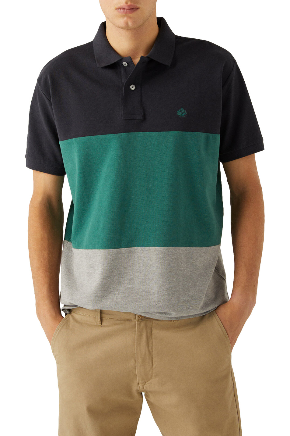Springfield Трехцветная футболка поло из натурального хлопка (цвет ), артикул 1439782 | Фото 1
