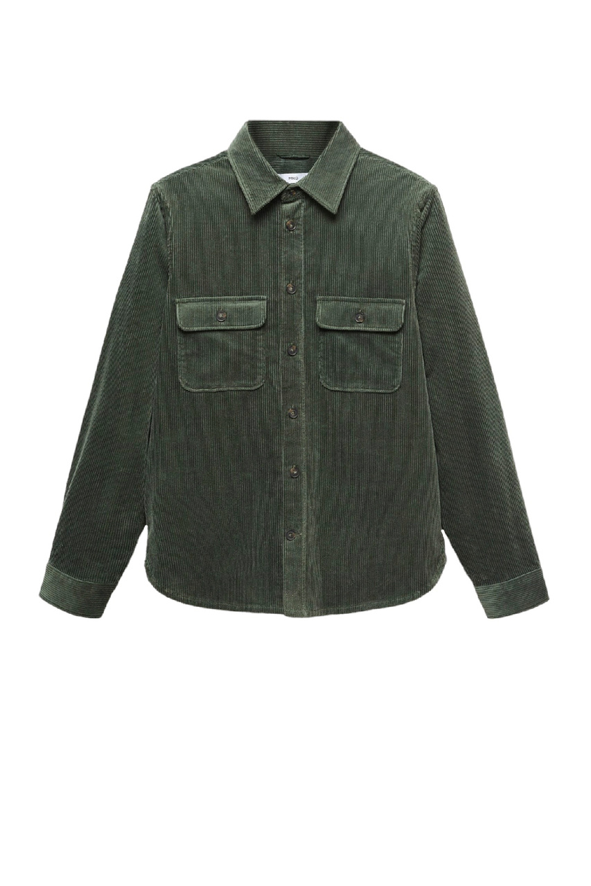 Рубашка вельветовая BAKU с карманами|Основной цвет:Зеленый|Артикул:57077709 | Фото 1