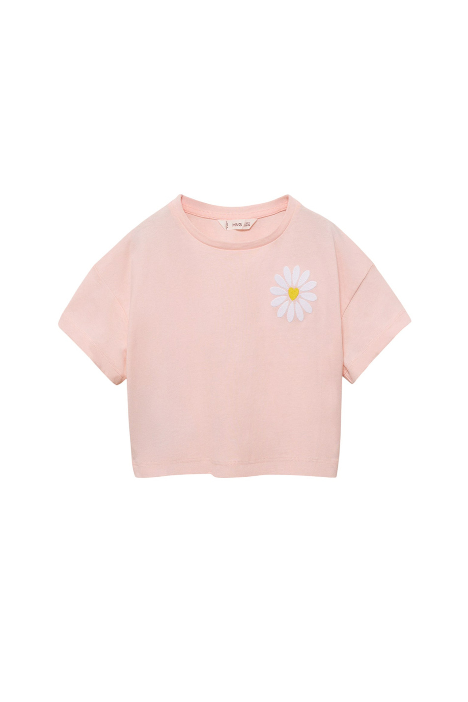 Девочкам Mango Kids Футболка SHINE с цветочной вышивкой (цвет ), артикул 87027695 | Фото 1