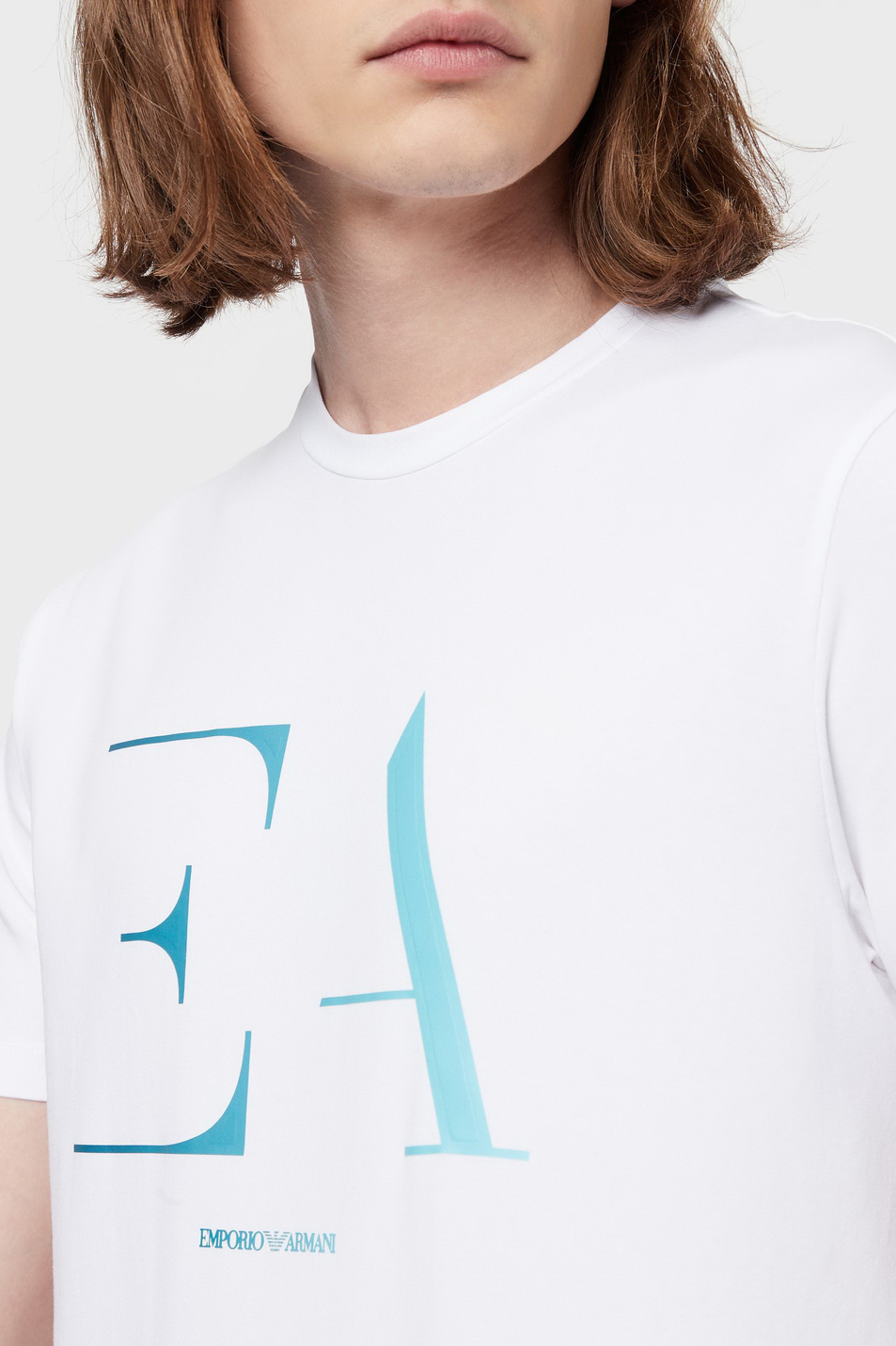 Emporio Armani Футболка из эластичного хлопка с логотипом (цвет ), артикул 3H1TA5-1J0AZ | Фото 2