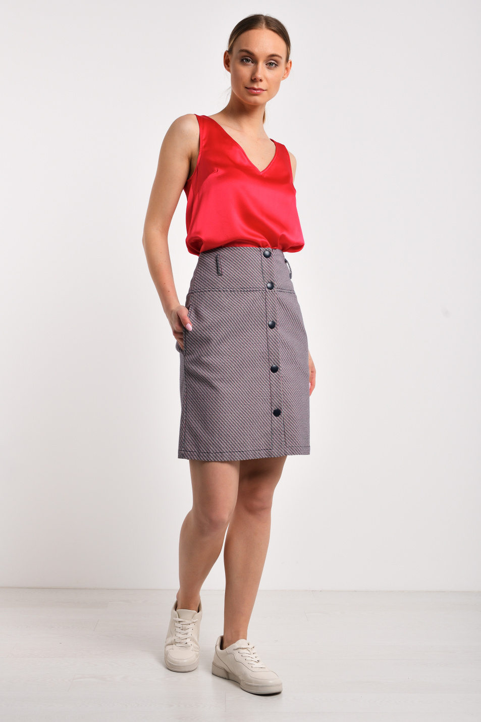 Топ из шелка|Основной цвет:Коралловый Женский MAX&Co. Топ из шелка (цвет ), артикул 71610119 | Фото 2