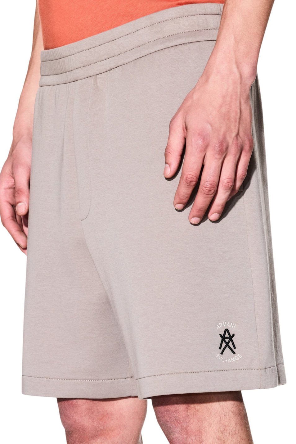 Мужской Armani Exchange Шорты из смесового хлопка с логотипом (цвет ), артикул XM001773-AF10818 | Фото 5