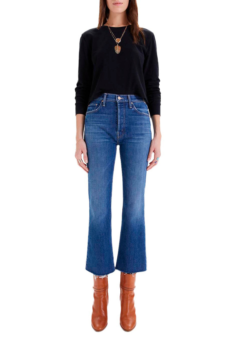 Женский Mother Расклешенные джинсы с высокой посадкой (цвет ), артикул 10326-624 | Фото 2