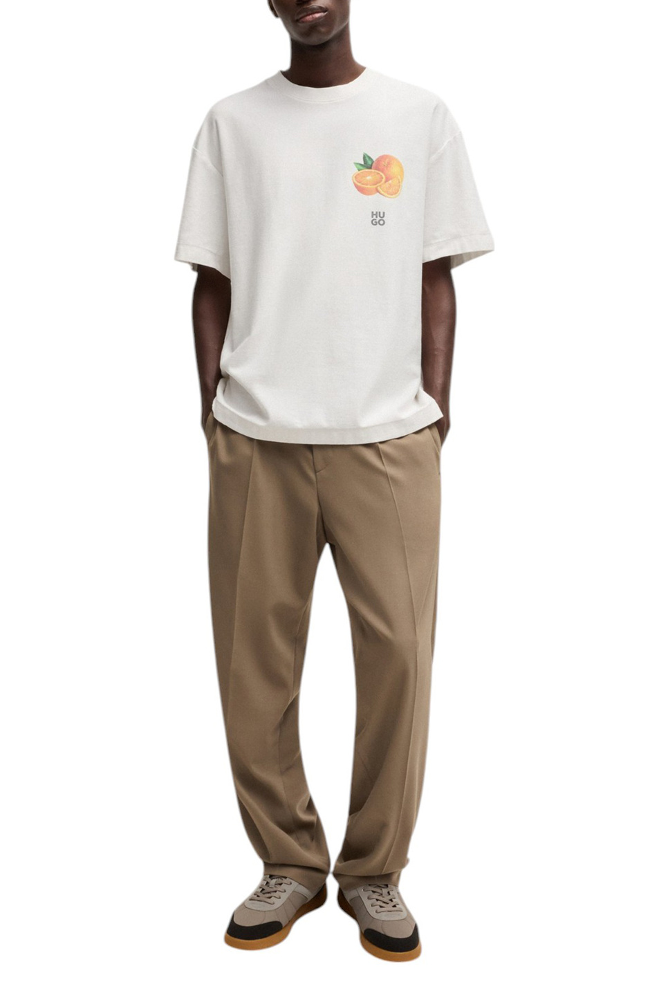 Футболка Dartiee из хлопка|Основной цвет:Белый Мужской HUGO Футболка Dartiee из хлопка (цвет ), артикул 50537576 | Фото 2