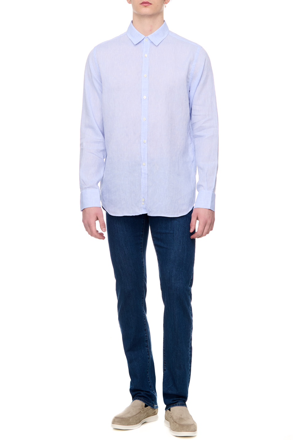 Мужской Canali Рубашка из чистого льна (цвет ), артикул L777GL02857 | Фото 2