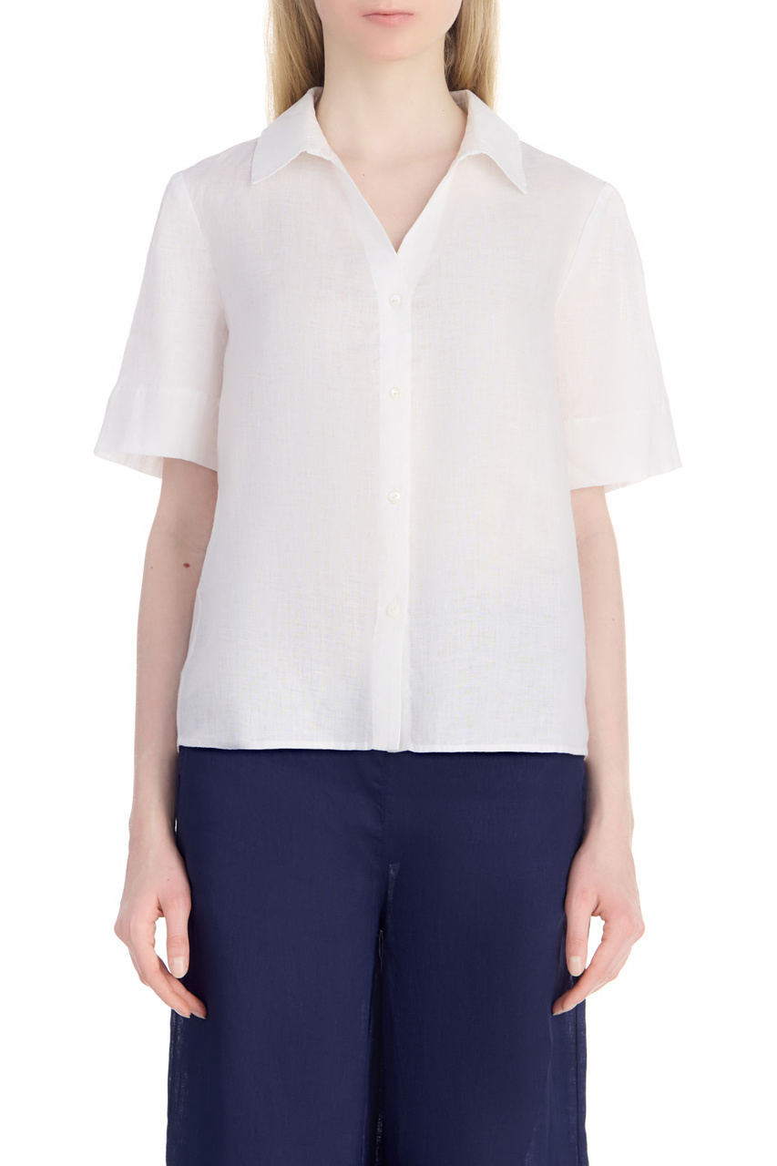 Рубашка FATICATA из чистого льна|Основной цвет:Белый|Артикул:21111123 | Фото 1