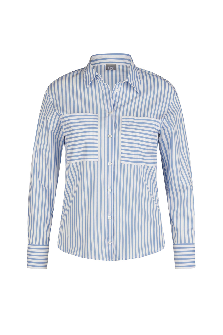 Рубашка из смесового хлопка|Основной цвет:Голубой|Артикул:52-214100 | Фото 1
