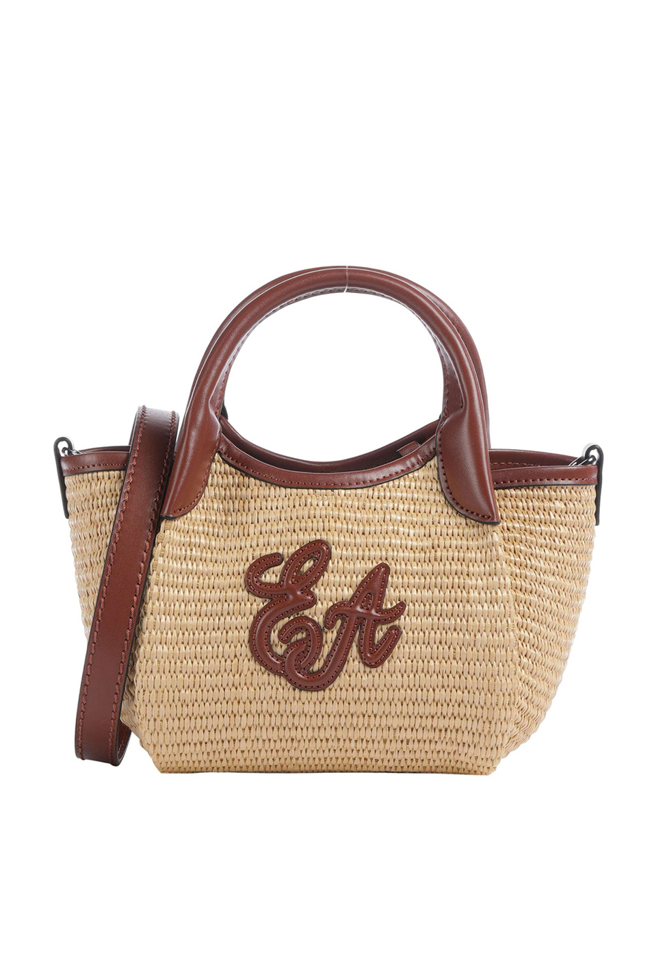 Сумка соломенная с логотипом|Основной цвет:Коричневый Женский Emporio Armani Сумка соломенная с логотипом (цвет ), артикул EW001011-AF25819 | Фото 1