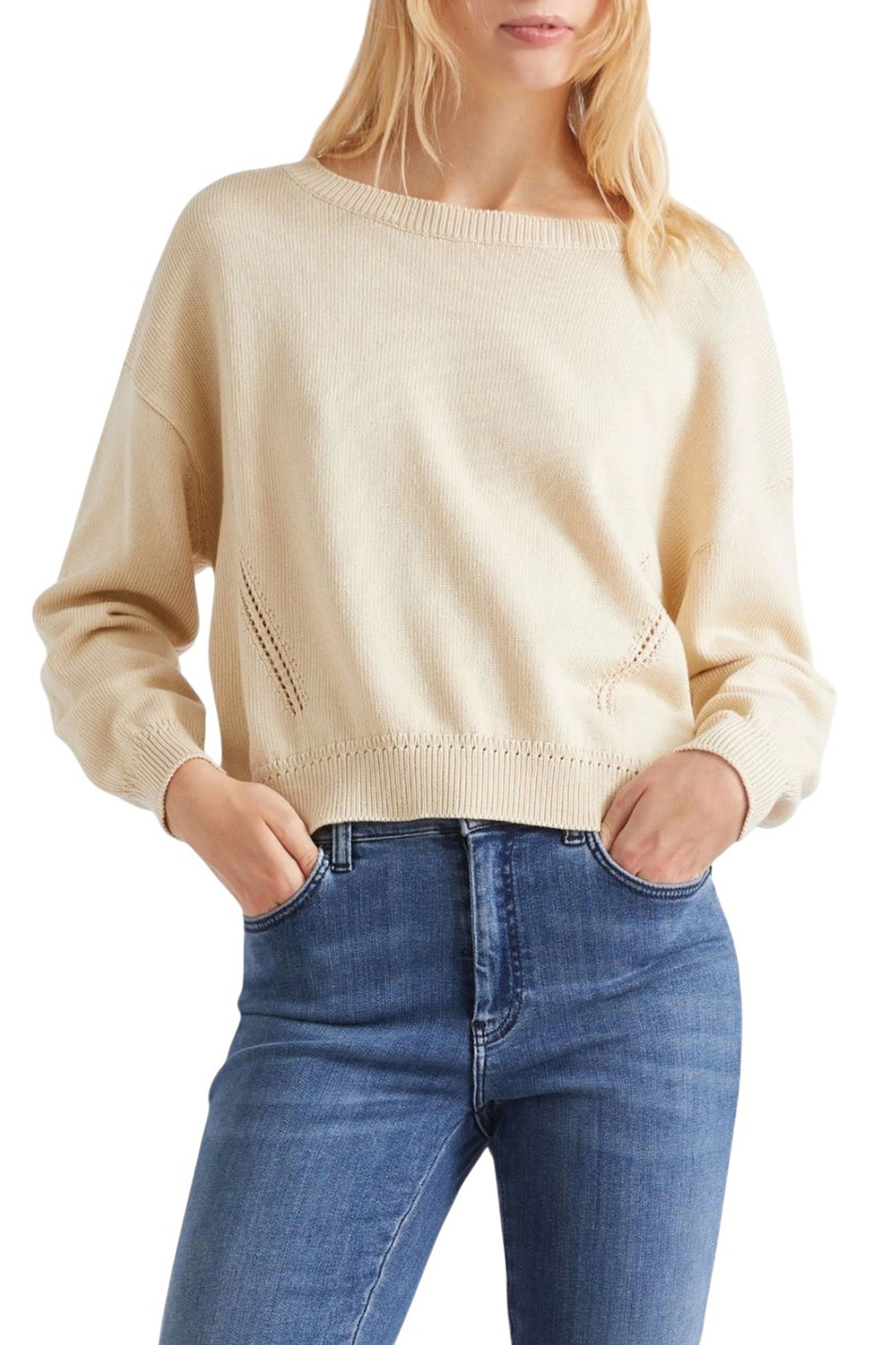 Женский MARELLA Джемпер MLSZEBU из хлопка (цвет ), артикул 2613361024 | Фото 3