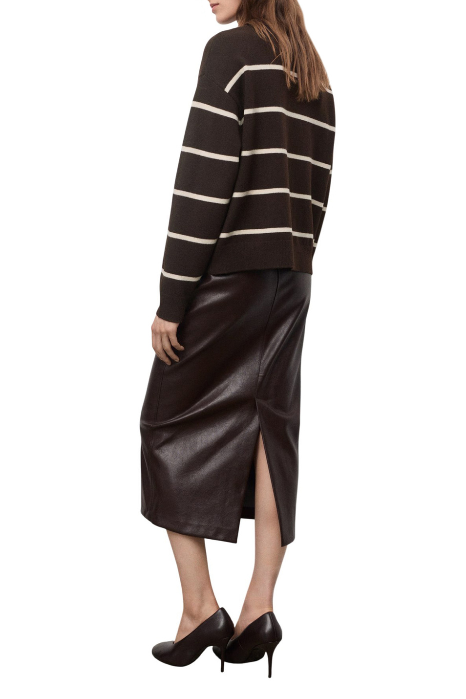 Джемпер MARINA в полоску|Основной цвет:Коричневый Женский Mango Джемпер MARINA в полоску (цвет ), артикул 17007789 | Фото 4