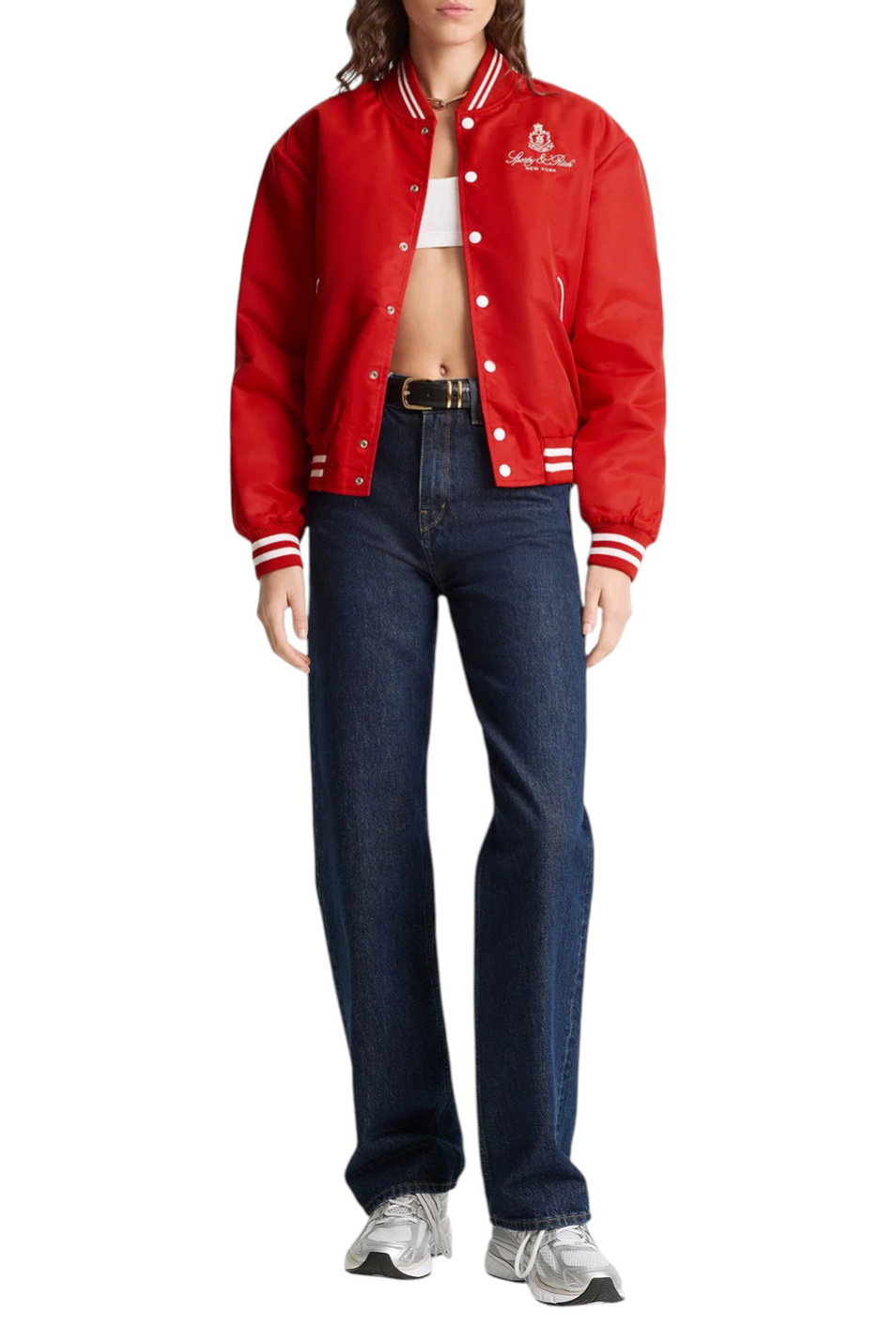 Женский Sporty & Rich Бомбер Vendome с логотипом (цвет ), артикул OW030602231RE34 | Фото 3
