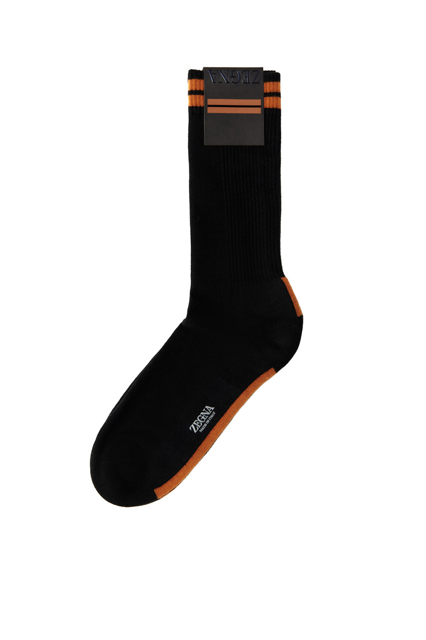 Носки с контрастными деталями|Основной цвет:Черный|Артикул:N5V406240 | Фото 1