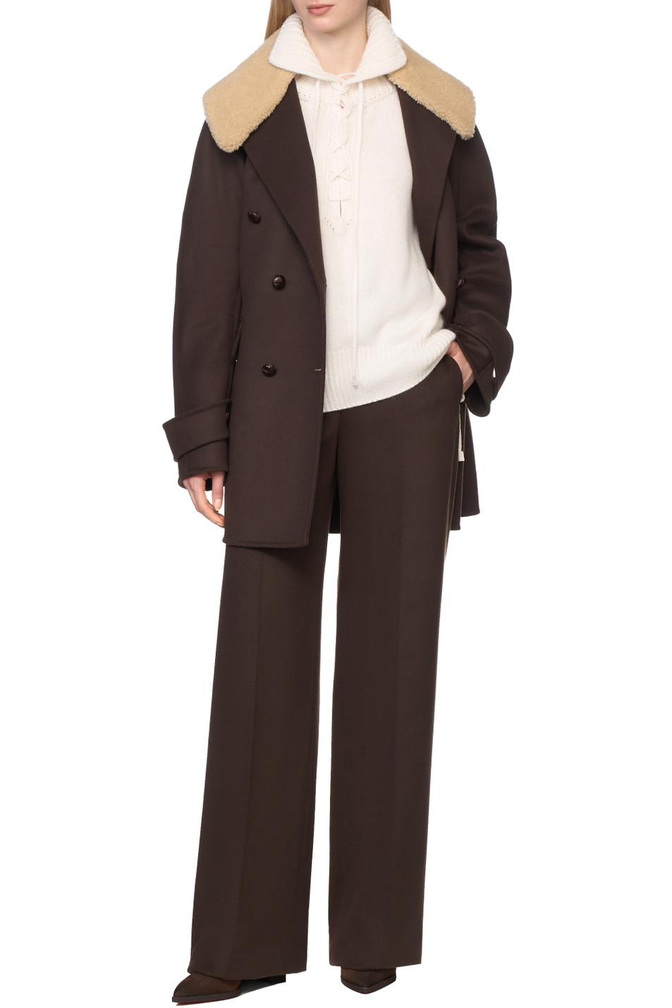 Женский ERMANNO SCERVINO Брюки из шерсти (цвет ), артикул D476P718KGK | Фото 3