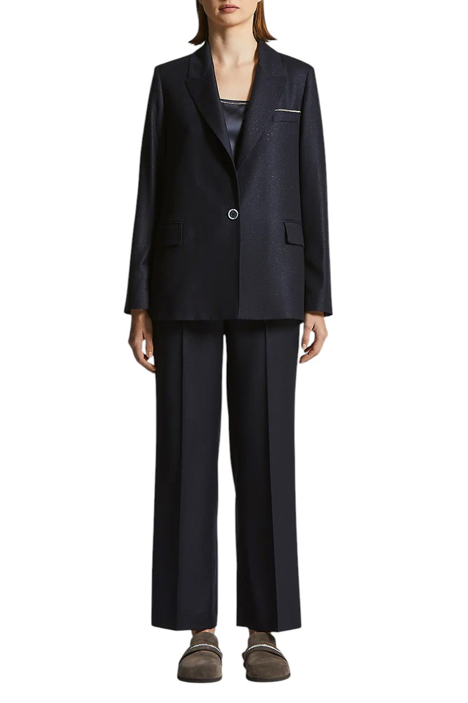 Женский Peserico Брюки из смесовой шерсти с люрексом (цвет ), артикул A04283Z-03359 | Фото 3