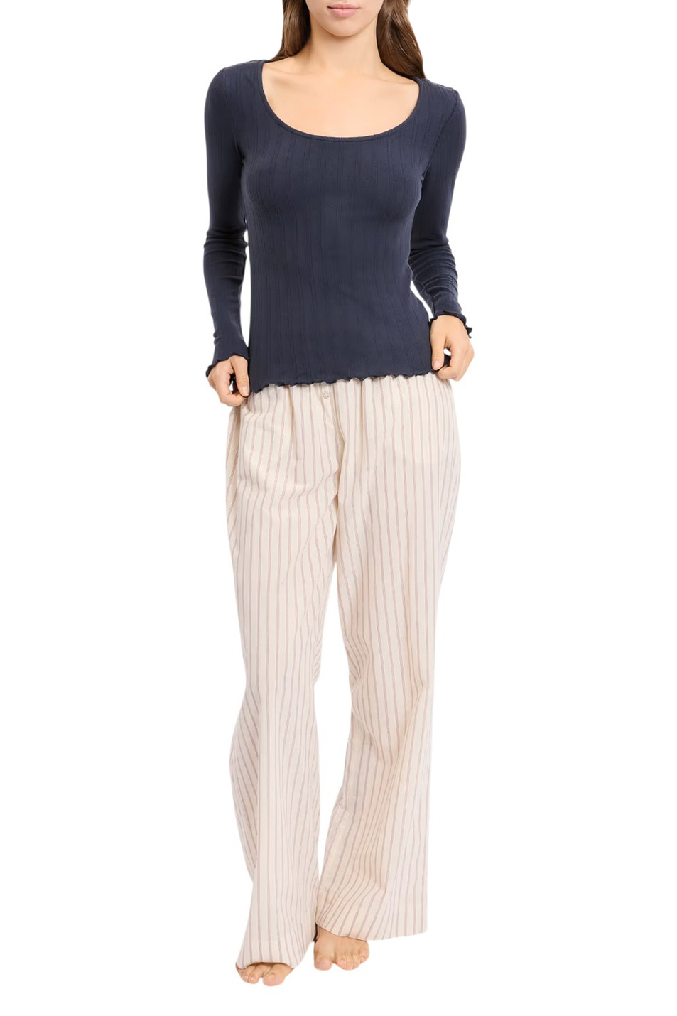 Женский Etam Лонгслив BETTY однотонный (цвет ), артикул 6555582 | Фото 2