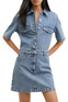 Mango Джинсовое платье-рубашка MOM80 на пуговицах ( цвет), артикул 27038632 | Фото 3