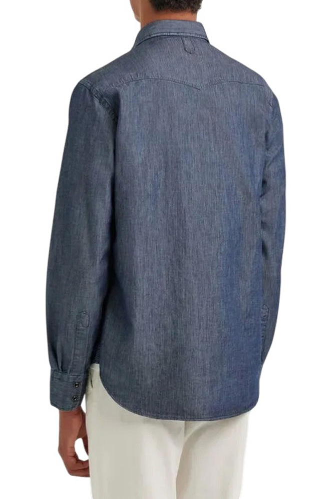 Мужской Canali Рубашка из хлопка и льна (цвет ), артикул CSL7066GJ03742 | Фото 4