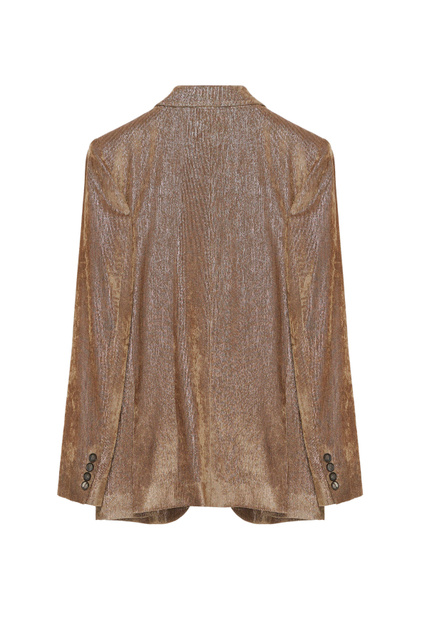 Пиджак из бархата с люрексом|Основной цвет:Коричневый|Артикул:GCD222W233 | Фото 2