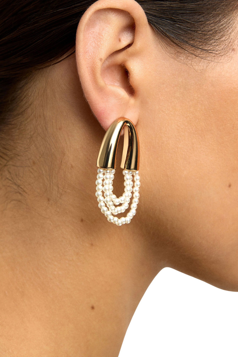 Серьги с искусственным жемчугом|Основной цвет:Белый Женский Parfois Серьги с искусственным жемчугом (цвет ), артикул 239444 | Фото 3