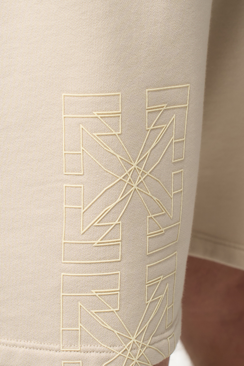 Шорты Outline Double Arrow из хлопка|Основной цвет:Бежевый Мужской Off-White Шорты Outline Double Arrow из хлопка (цвет ), артикул OMCI013S26FLE0042070 | Фото 7
