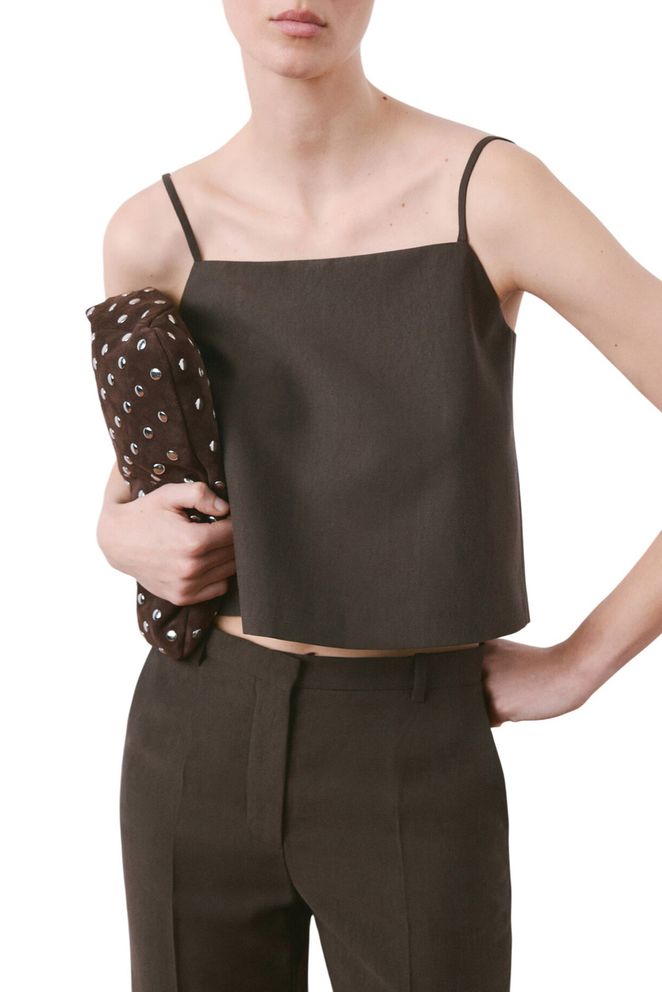 Женский Mango Топ TEMPO однотонный (цвет ), артикул 27095832 | Фото 3