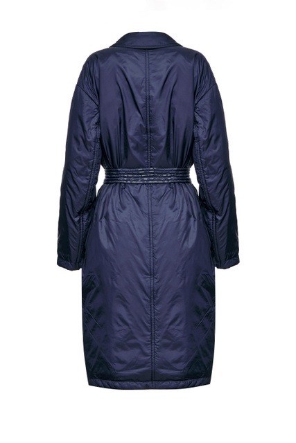Длинное пальто GREENC из водоотталкивающего материала|Основной цвет:Синий|Артикул:94960124 | Фото 2