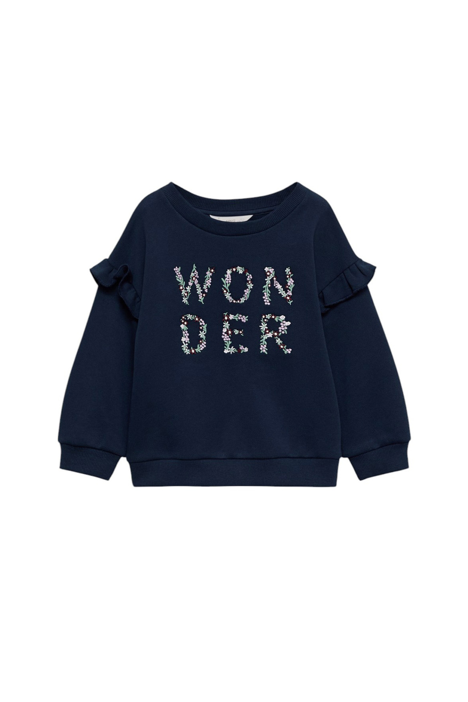Малышкам девочкам Mango Kids Свитшот WONDER с вышивкой (цвет ), артикул 77037678 | Фото 1