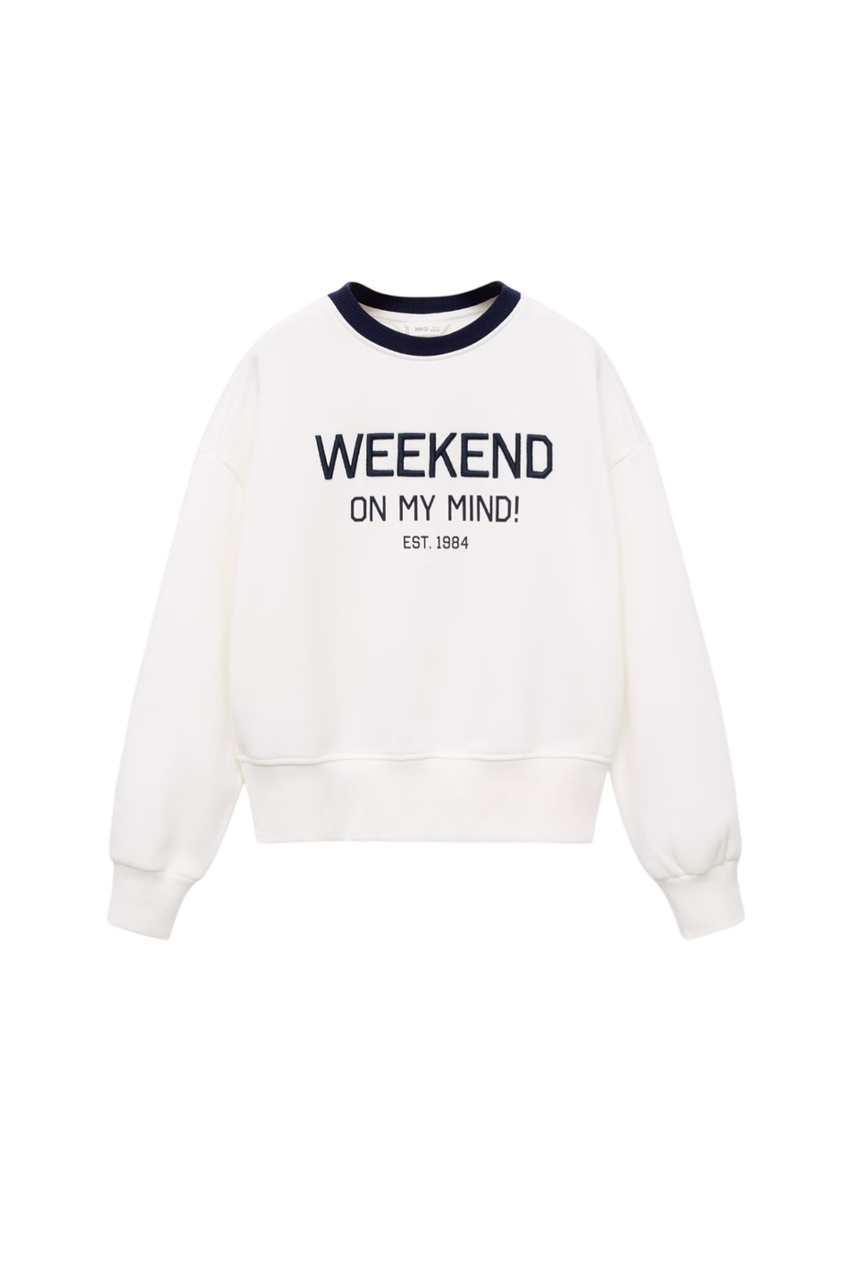 Девочкам Mango Kids Свитшот WEEKEND из хлопка (цвет ), артикул 17015166 | Фото 1