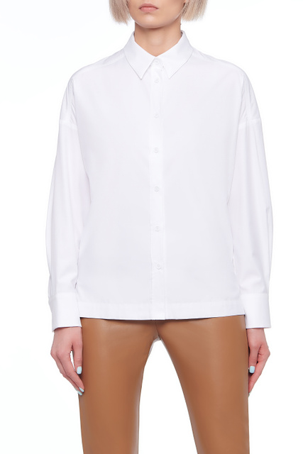 Рубашка из смесового хлопка с добавлением лиоцелла|Основной цвет:Белый|Артикул:31160216 | Фото 1