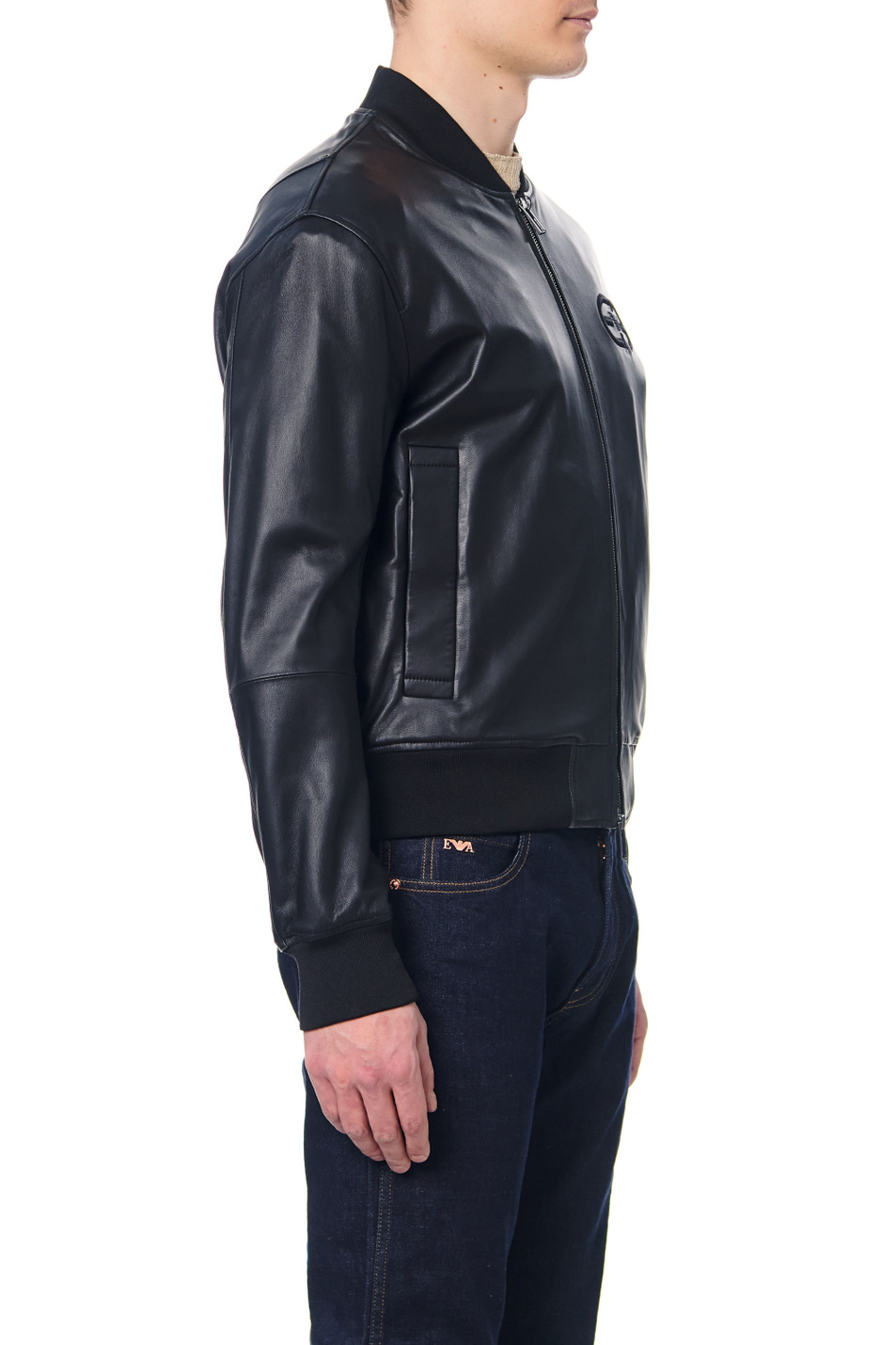 Emporio Armani Куртка из натуральной кожи с лого на груди (цвет ), артикул I1R04P-I1P04 | Фото 4