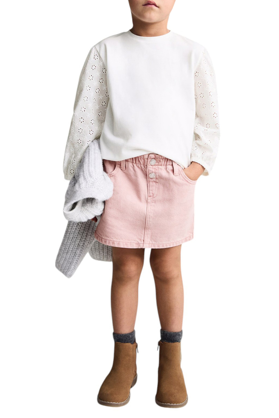 Девочкам Mango Kids Юбка CINDY из смесового хлопка (цвет ), артикул 87010627 | Фото 3