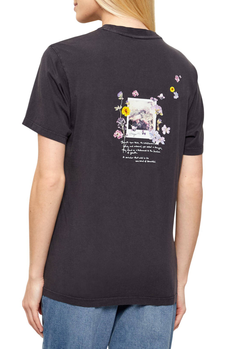 Женский HUGO Футболка из хлопка с принтом (цвет ), артикул 50555807 | Фото 5