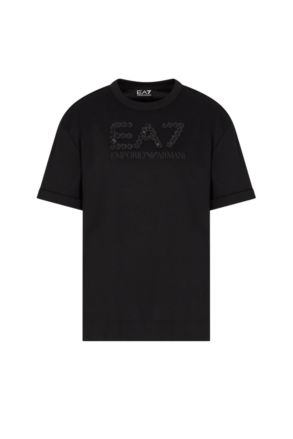 Женский EA7 Футболка с логотипом из пайеток (цвет ), артикул 7W000540-AF12957 | Фото 1