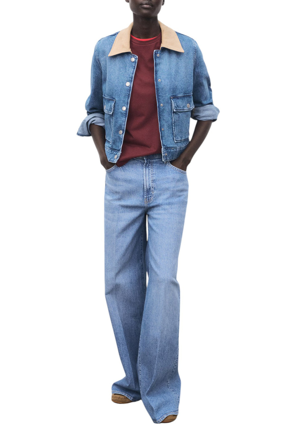 Женский Mango Куртка джинсовая ADARA из хлопка (цвет ), артикул 17094121 | Фото 2