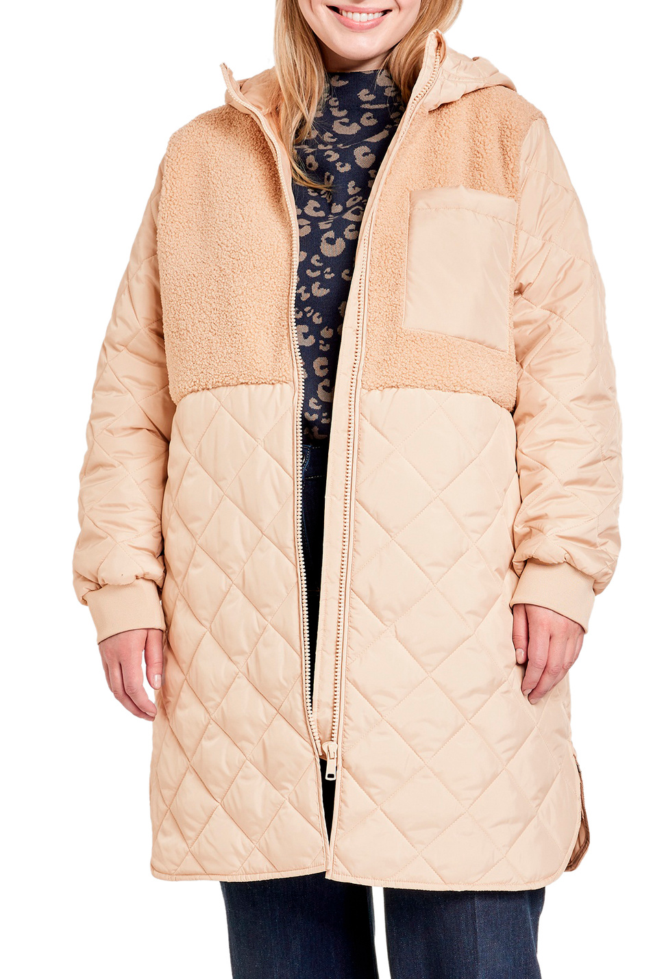 Samoon Стеганое пальто с накладным карманом на груди (цвет ), артикул 150012-21505 | Фото 4