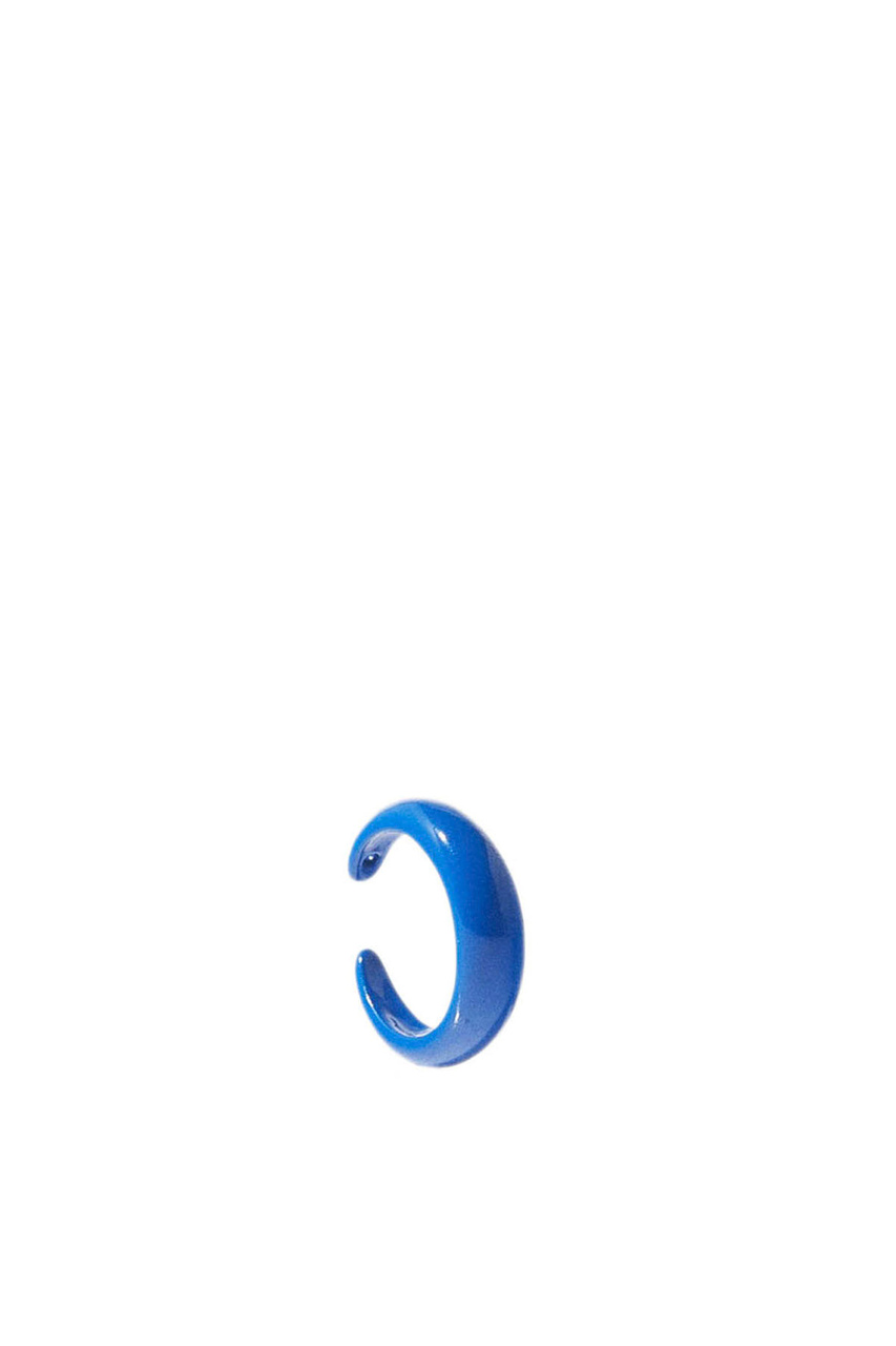 Серьга-кафф из латуни|Основной цвет:Синий|Артикул:211157 | Фото 1