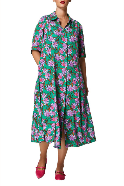 Платье DEHLI с принтом|Основной цвет:Зеленый|Артикул:7222153 | Фото 1