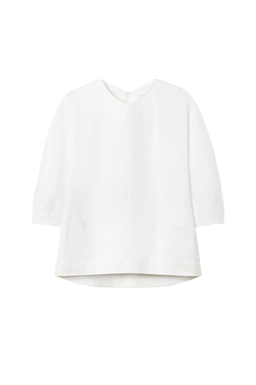 Блузка из натурального хлопка|Основной цвет:Белый|Артикул:2394STN-CORE | Фото 1