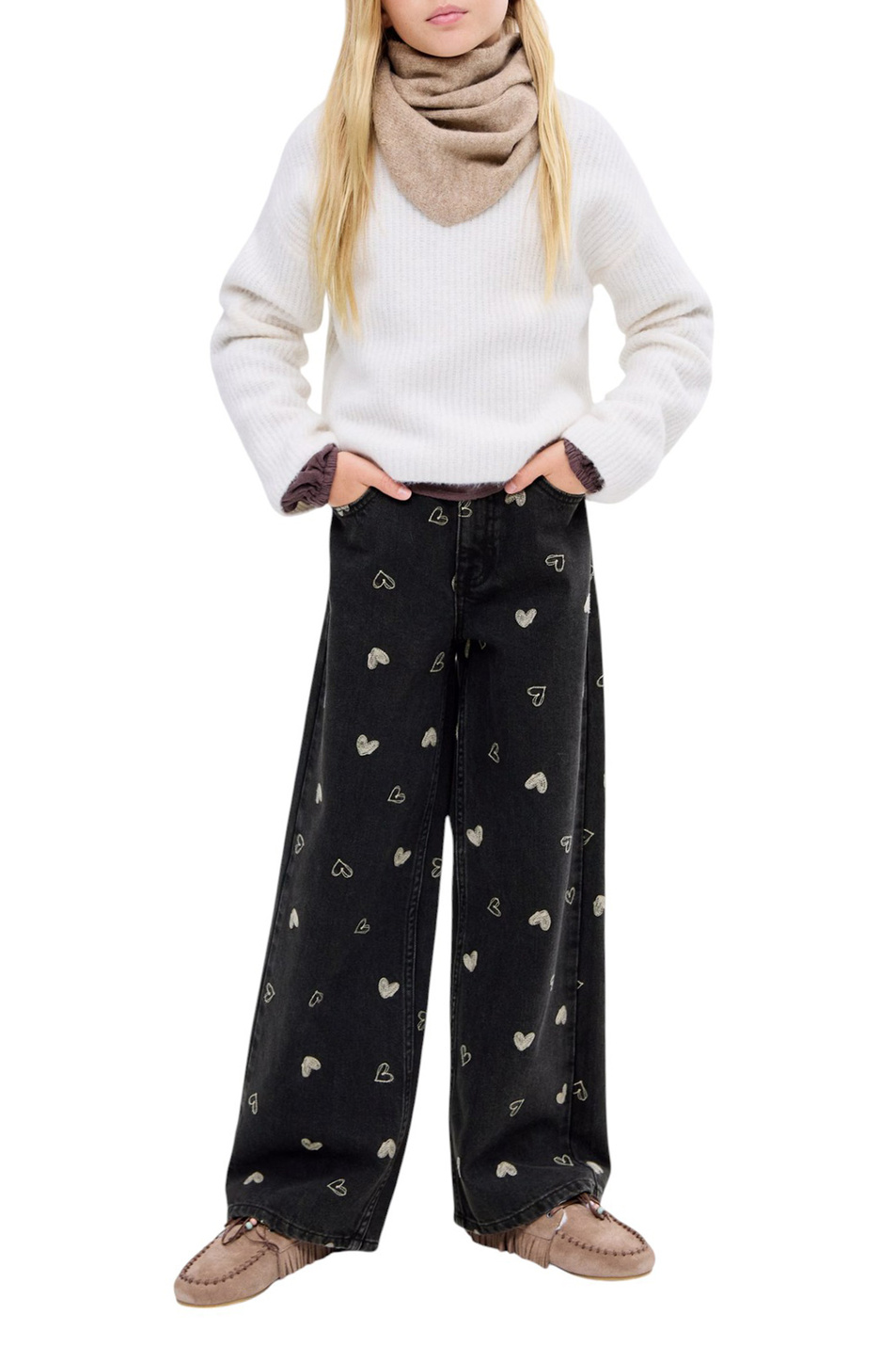 Девочкам Mango Kids Джинсы MILA с вышивкой (цвет ), артикул 17086725 | Фото 3