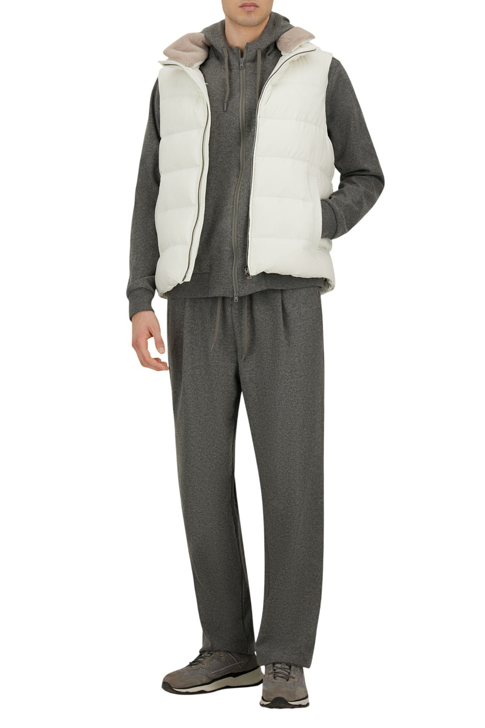 Толстовка однотонная|Основной цвет:Серый Мужской Herno Толстовка однотонная (цвет ), артикул JC000071U-56034 | Фото 3