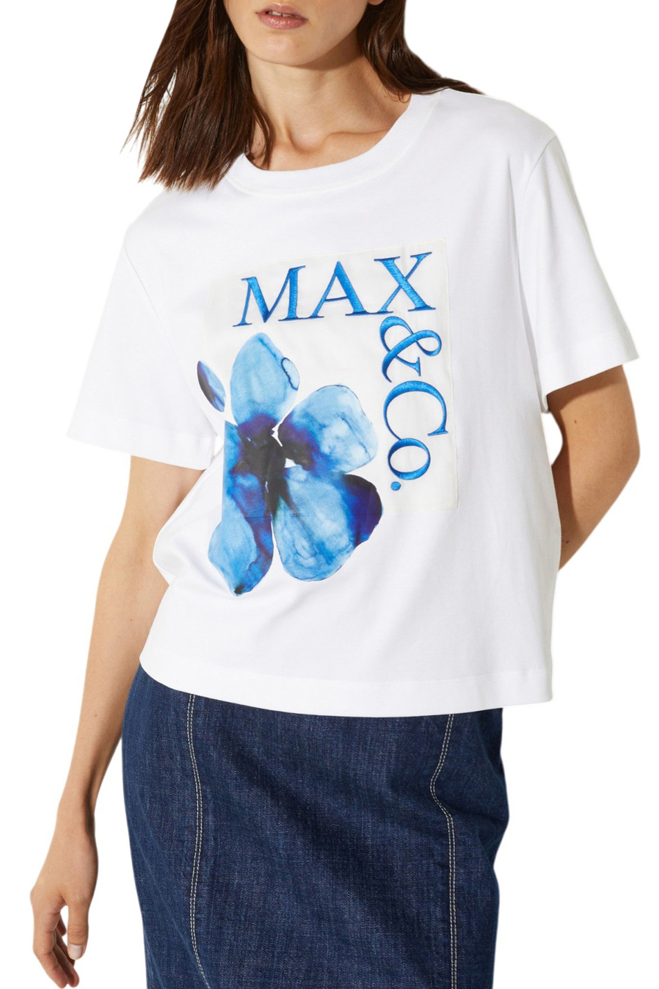 Женский MAX&Co. Футболка MCOMAMBO из хлопка (цвет ), артикул 2616971034 | Фото 3