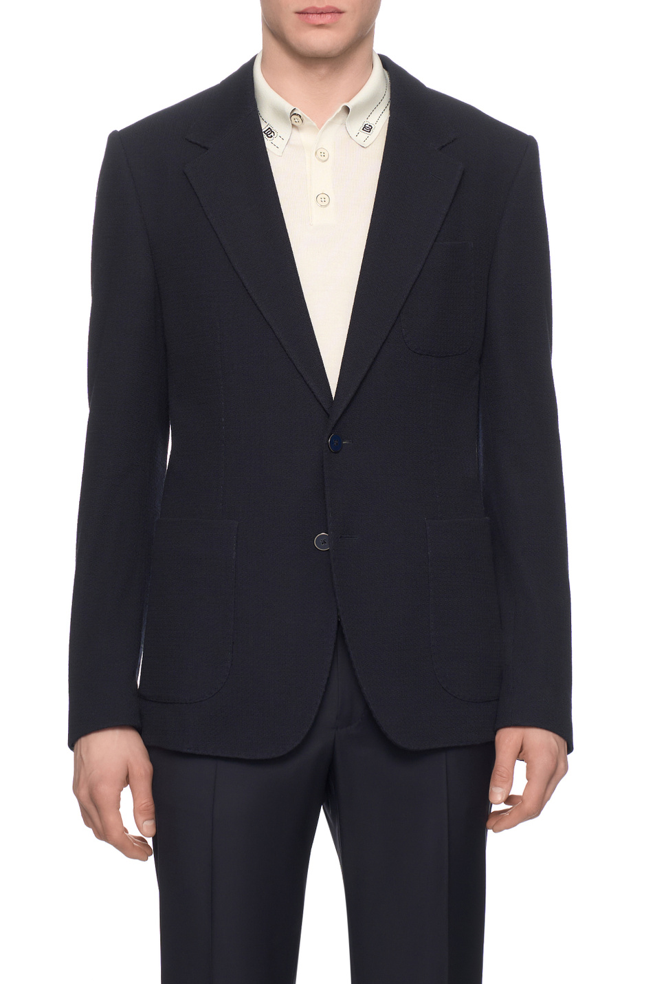 Пиджак из шерсти и хлопка|Основной цвет:Синий Мужской Dolce & Gabbana Пиджак из шерсти и хлопка (цвет ), артикул G2PT9T-HU7W2 | Фото 4